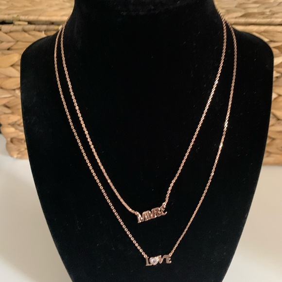 Kate Spade ‘ More Love’ rose gold layered necklace NWT & dust bag